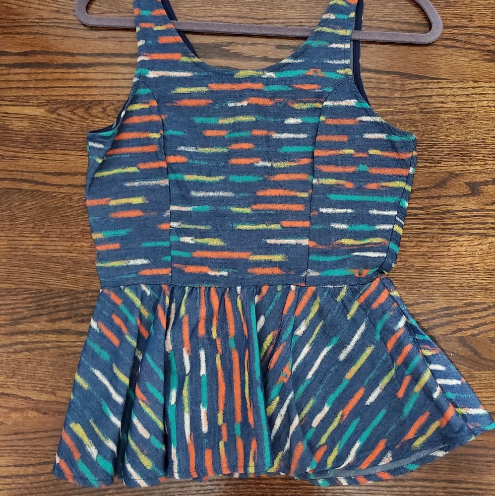 Jean stripe peplum top